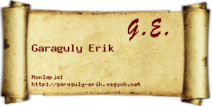 Garaguly Erik névjegykártya